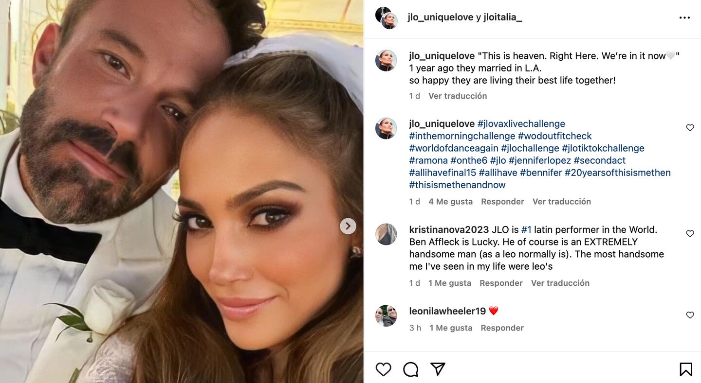 Jennifer Lopez e Ben Affleck festeggiano un anno di matrimonio e divorzio 