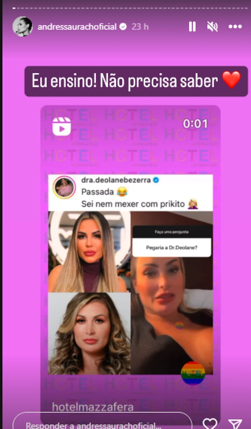 Andressa gravou stories para Deolane