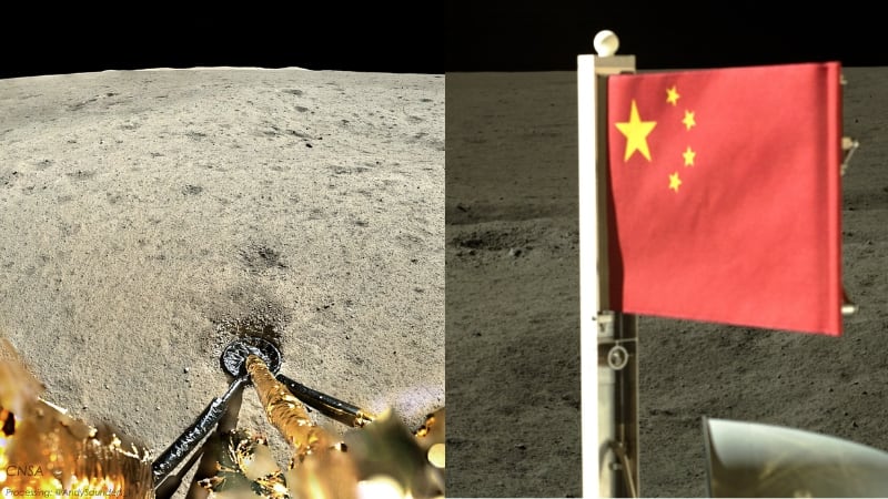 Imágenes tomadas por la sonda china Chang’e 6 en la cara oculta de la Luna