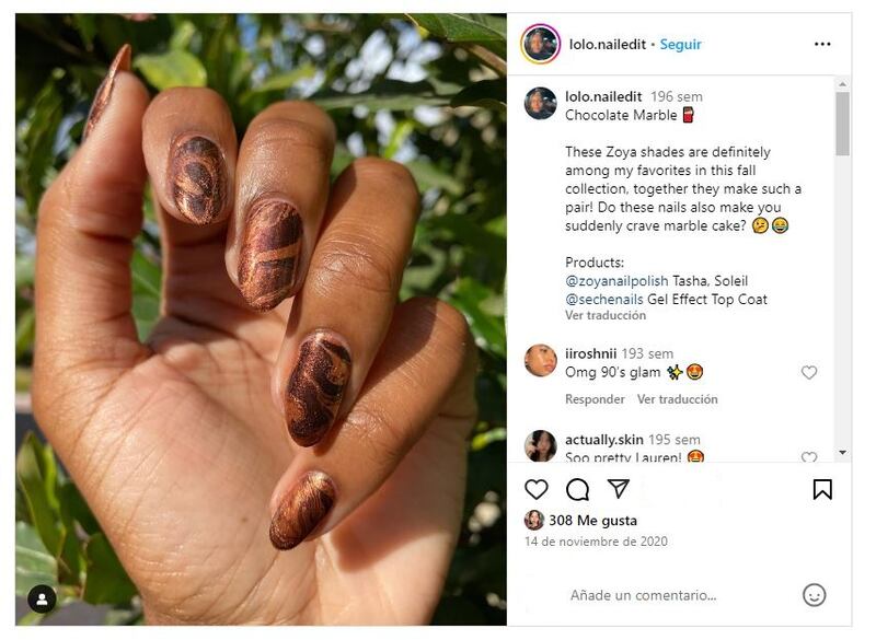 Las 'brown chrome nails' son perfectas para despedir el verano y recibir el otoño a la moda