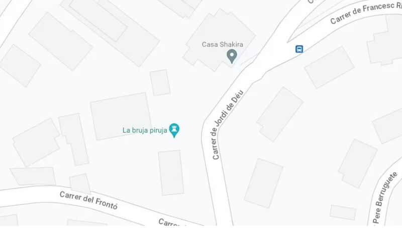 Captura do Google Maps, no endereço da ex-sogra de Shakira e da antiga casa da cantora