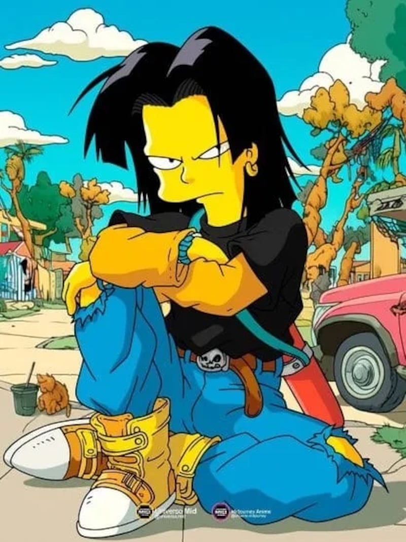 Número 17 en Los Simpson - Universo Midjourney