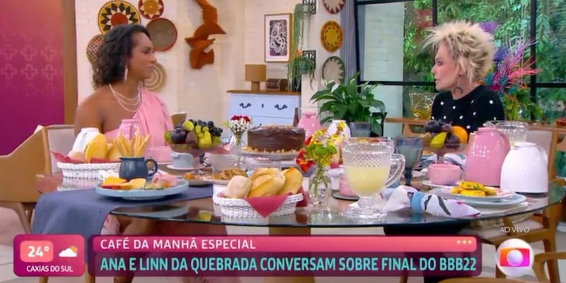 Ana Maria Braga recebe Linn da Quebrada para café da manhã