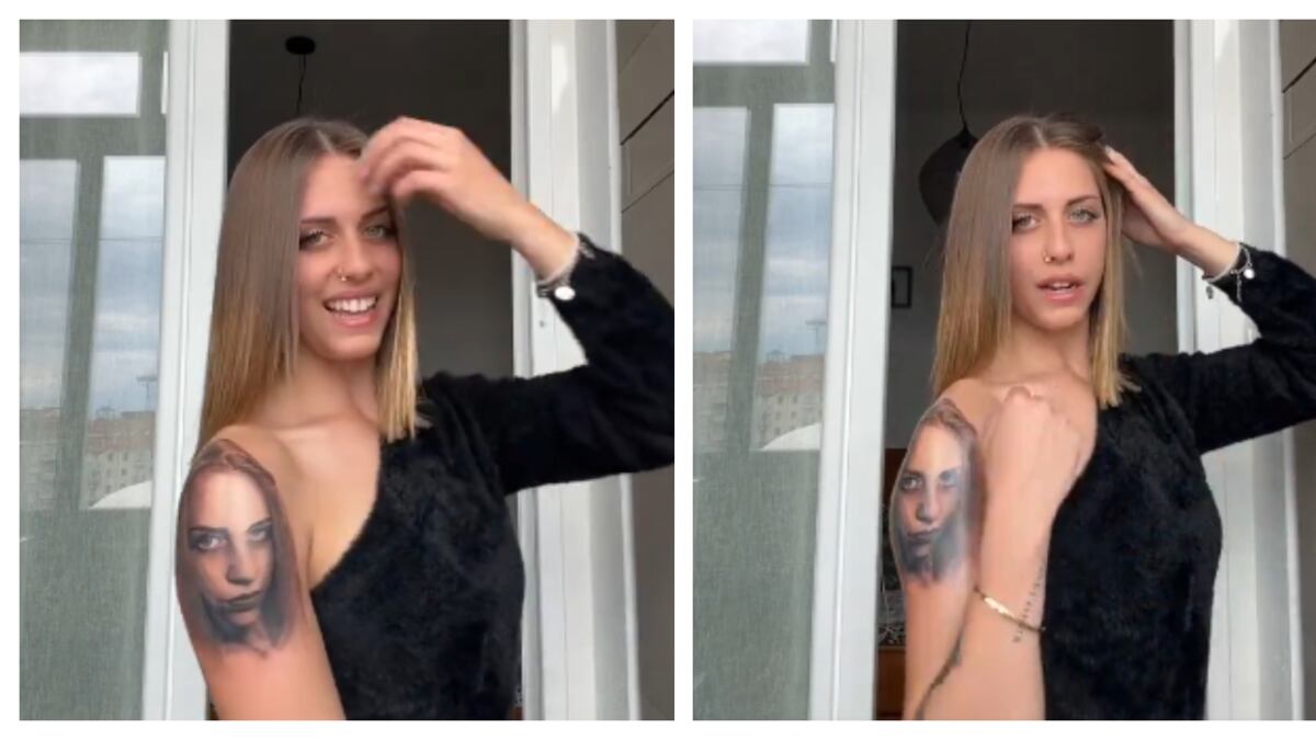 "Otro nivel de egocentrismo": mujer se hace viral tras tatuarse su propio rostro y genera debate en redes