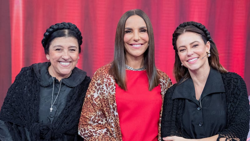 Regina Casé, Ivete Sangalo e Paolla Oliveira nas gravações do Pipoca da Ivete