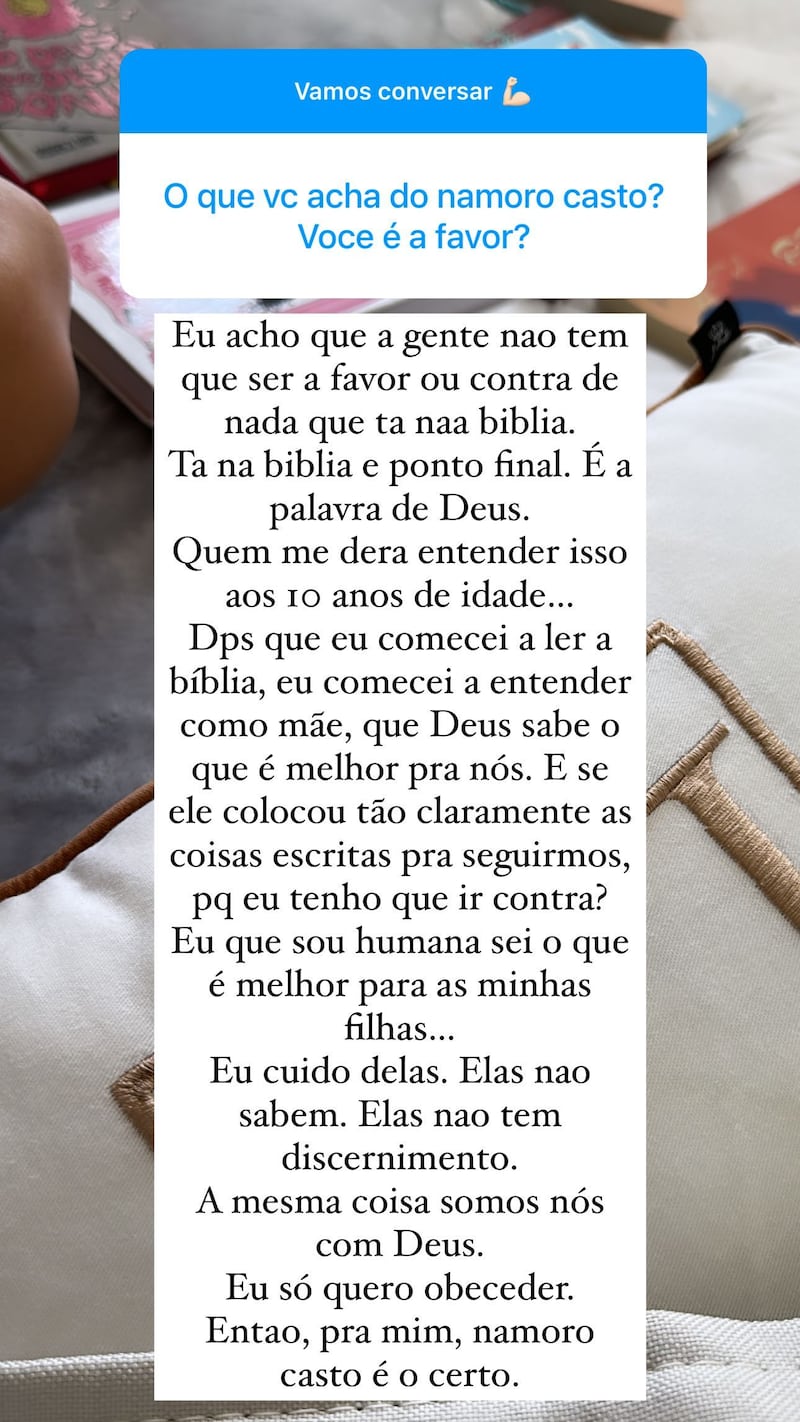 Letícia Almeida diz que irá seguir namoro casto por mandamento bíblico