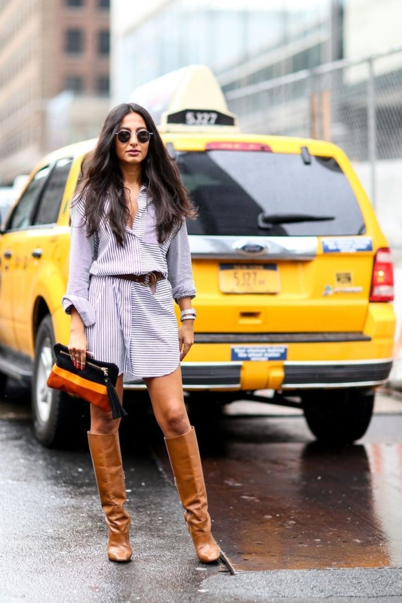 Vestidos cmiseros con botas.