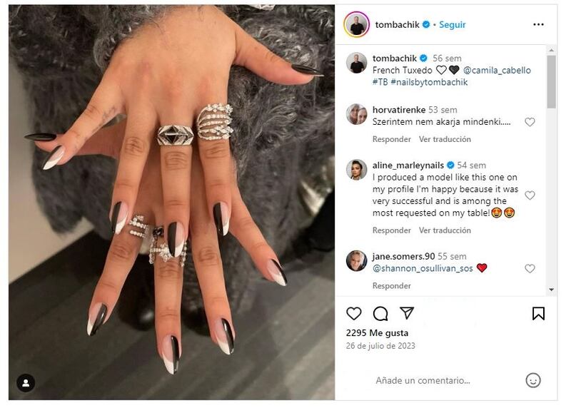 Las 'tuxedo nails' no son nuevas, pero causarán sensación durante la época otoñal