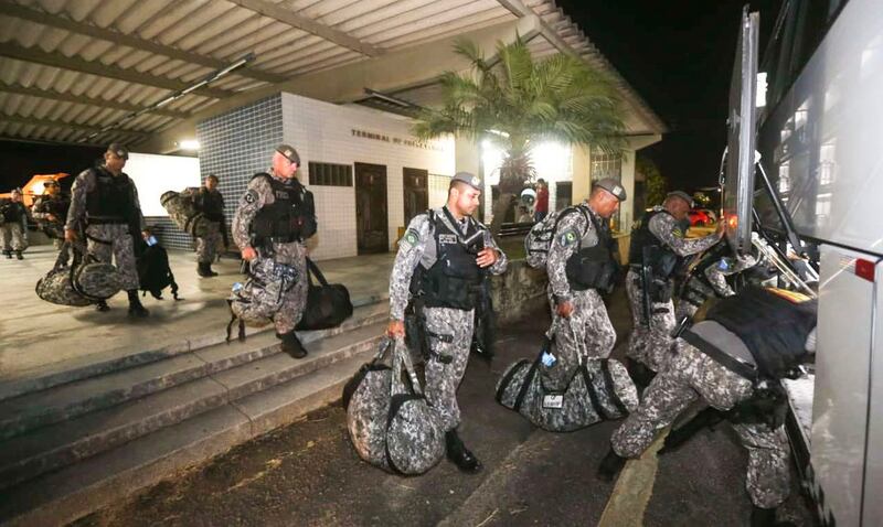 Natal (RN) - Efetivo da Força Nacional chega ao RN para dar apoio no combate a criminosos.