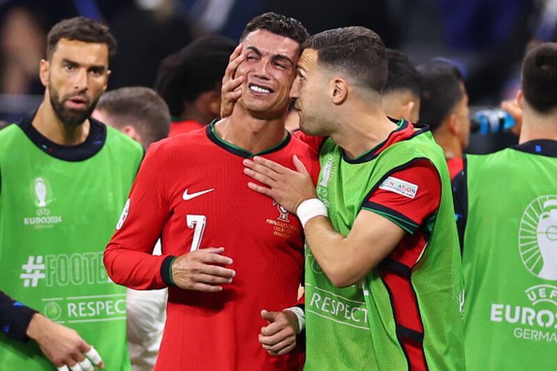 Cristiano Ronaldo lloró en los octavos de final de la Eurocopa