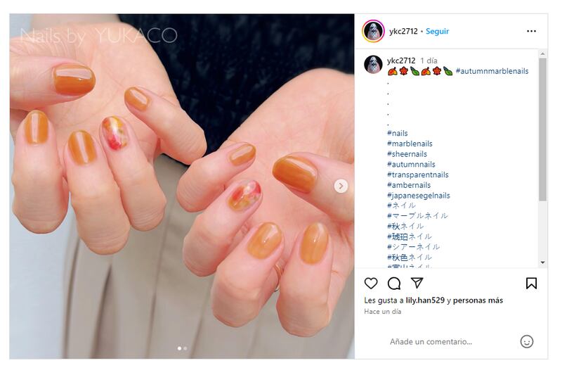 Las 'amber nails' son una de las últimas tendencias en cuanto a manicura para el otoño