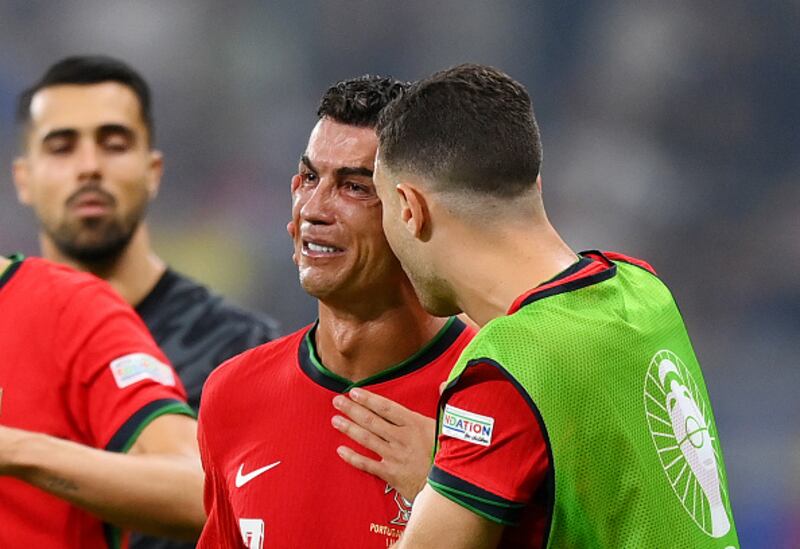 Cristiano Ronaldo lloró en los octavos de final de la Eurocopa