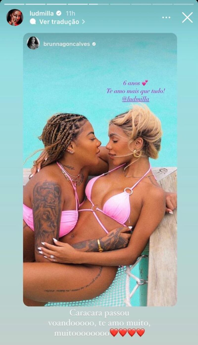 Ludmilla e esposa celebram 6 anos de relacionamento