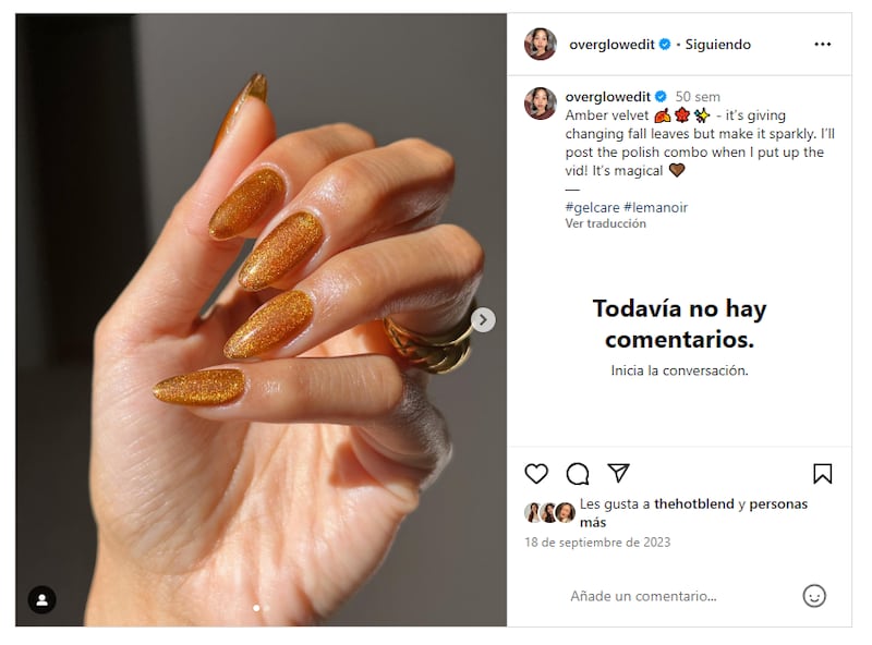 Las 'amber nails' son una de las últimas tendencias en cuanto a manicura para el otoño