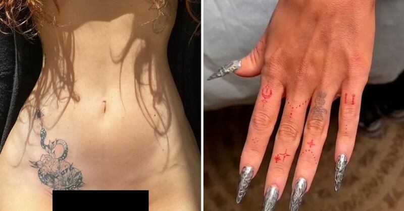 Megan Fox cobre tatuagem na virilha com cobra