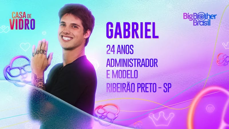 Gabriel está na casa de vidro do "BBB 23"