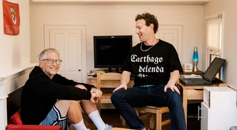 Bill Gates y Mark Zuckerberg en su fiesta de cumpleaños.