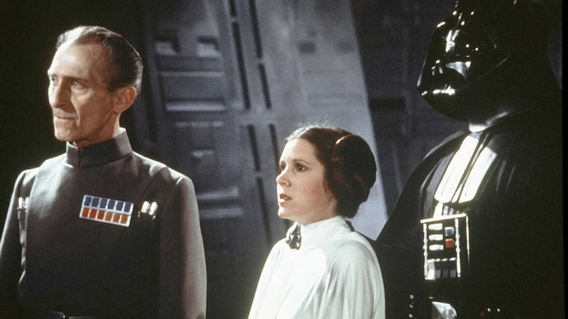 Peter Cushing, Carrie Fisher y Darth VAder