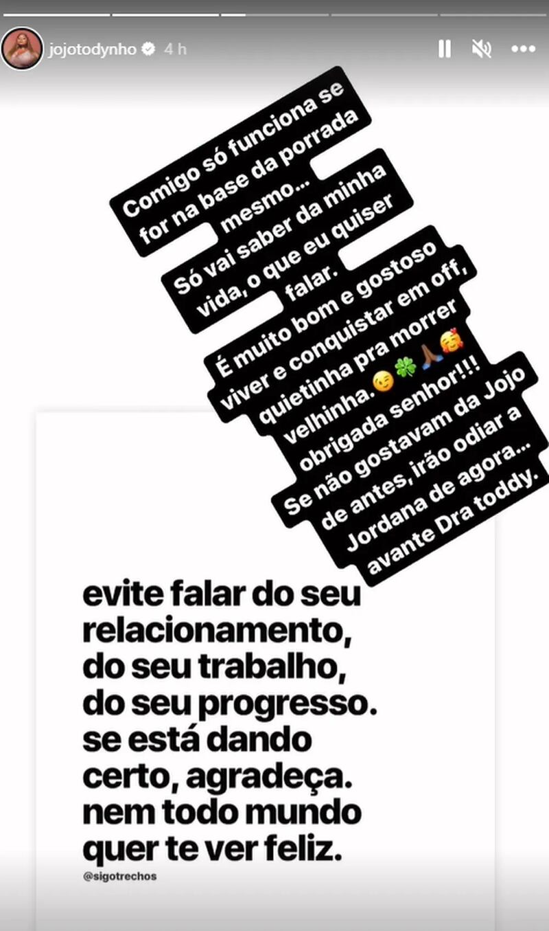 Jojo Todynho posta mensagem sobre sua vida privada