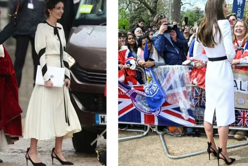 Rose Hanburry e Kate Middleton com o mesmo sapato