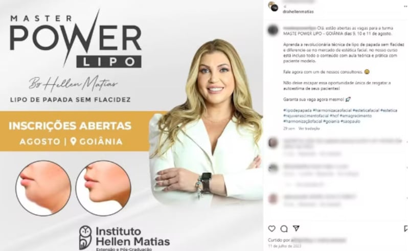 Ela está presa suspeita de exercício ilegal da medicina