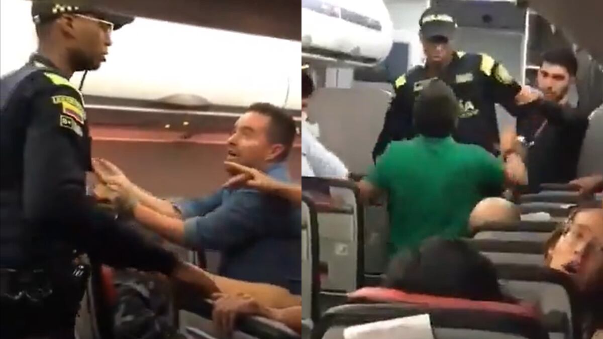 Pasajero borracho le propinó cachetada a un policía dentro de un avión en Bogotá.