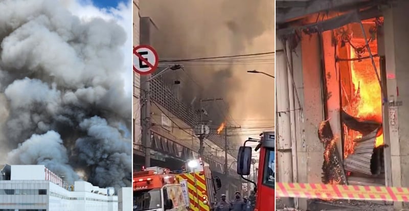 Bombeiros ainda trabalham para combater o fogo