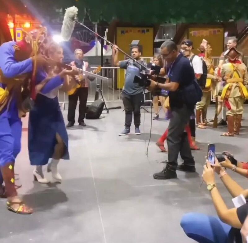 Bastidores das gravações do Encontro com Patrícia Poeta na festa junina de Campina Grande, na Paraíba